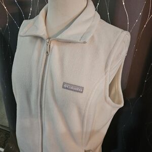 Columbia Cream Fleece Vest Women's‎ Size L #1561822